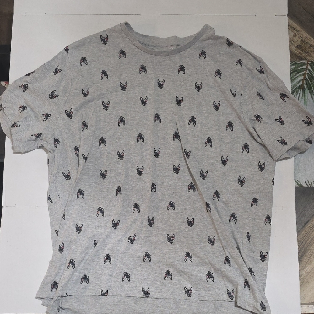 Steel & Concrete Mens XL Grey Tshirt Dogs With Flag And Glasses